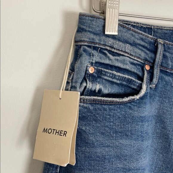 MOTHER The circle midi Fray Blue Denim Skirt size 27 - Picture 6 of 16